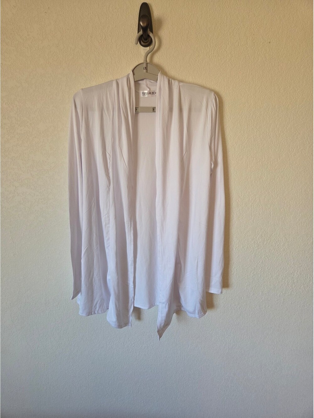Popular 21 White Open Front Long Sleeve Cardigan Medium